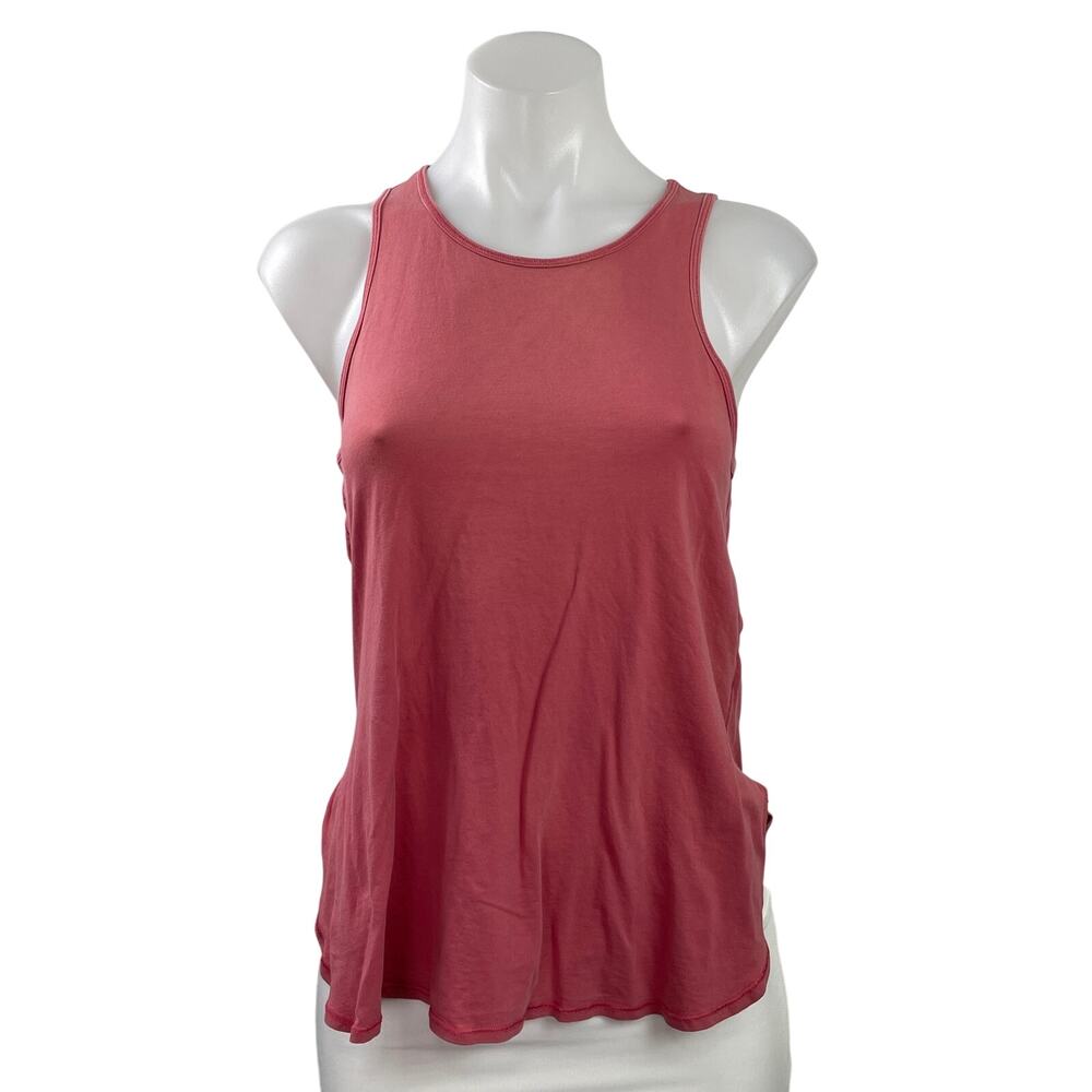 Lululemon Womens Pink Cutout Back High Low Yoga Workout Athletic Tank Top Size M